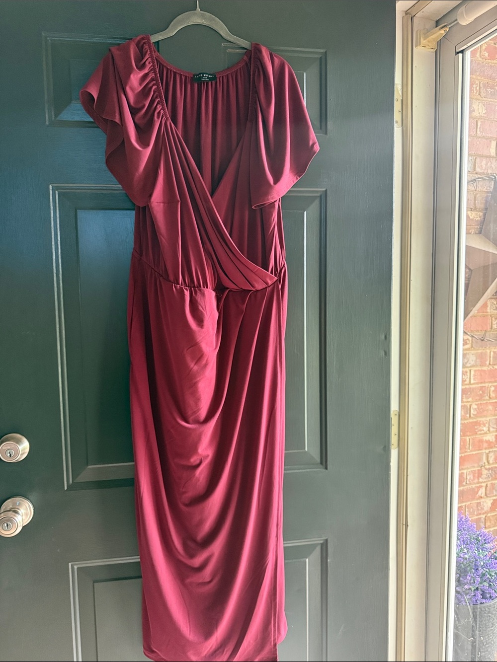 Lane Bryant Burgundy Draped Maxi Dress